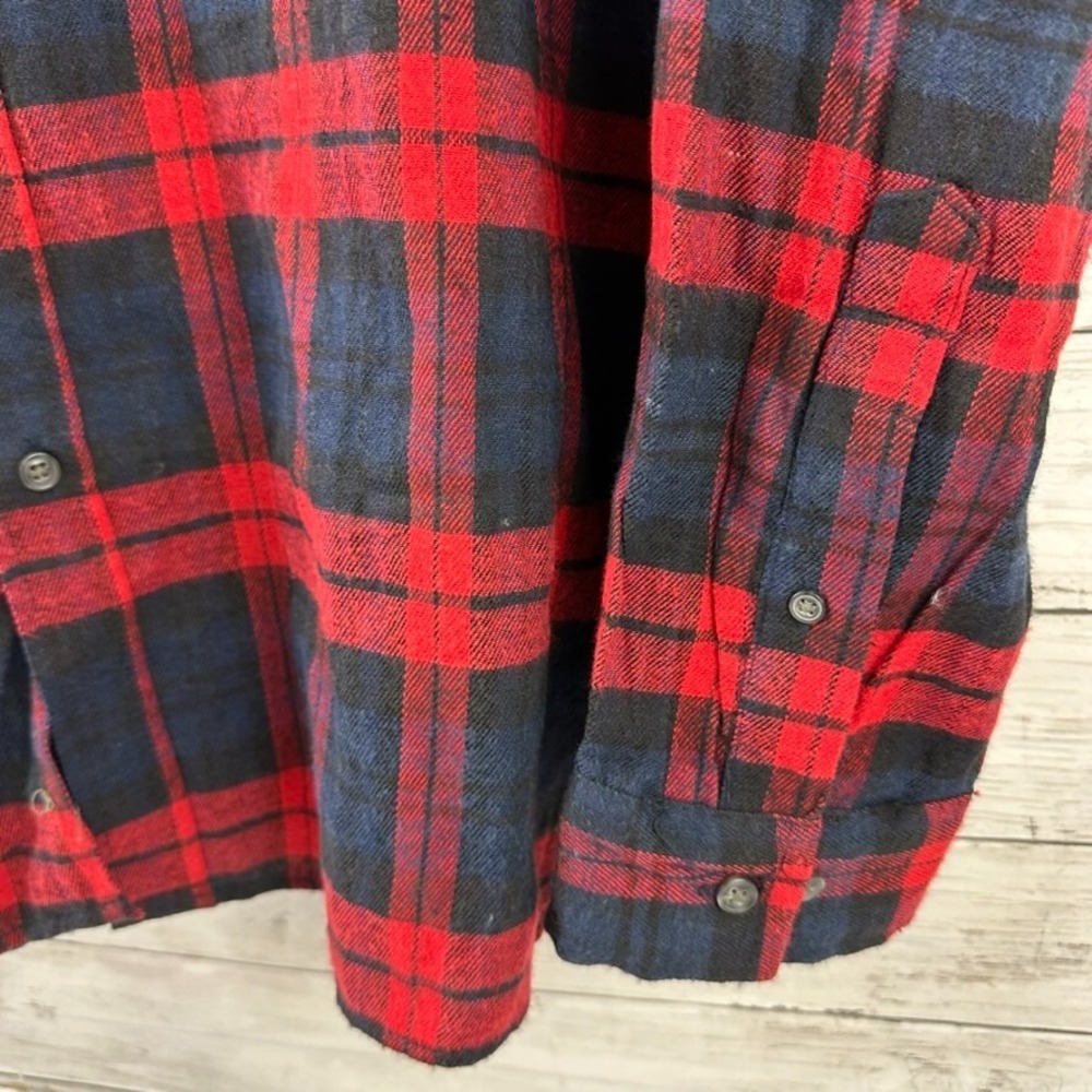 Men's Flannel Shirt Jackson Hole Size 2XL NWT Red Blue Plaid Outdoor Lumberjack - Picture 5 of 10